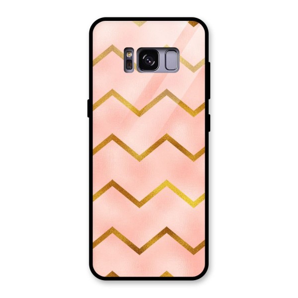 Gold Pink Pattern Glass Back Case for Galaxy S8