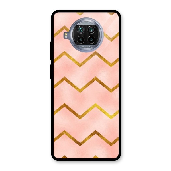 Gold Pink Pattern Glass Back Case for Mi 10i