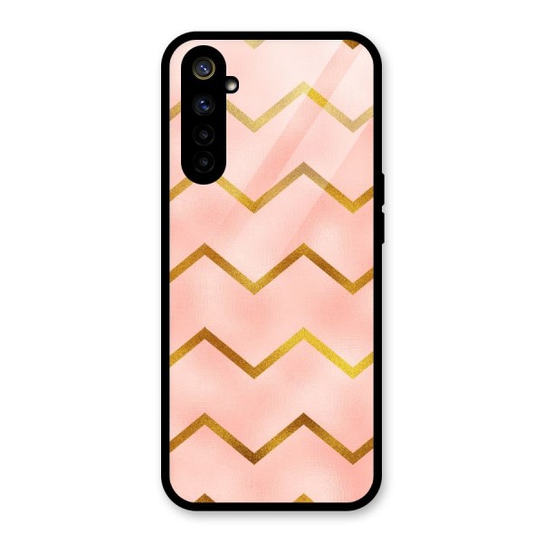 Gold Pink Pattern Glass Back Case for Realme 6