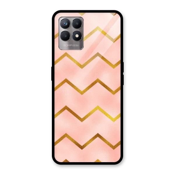 Gold Pink Pattern Glass Back Case for Realme 8i