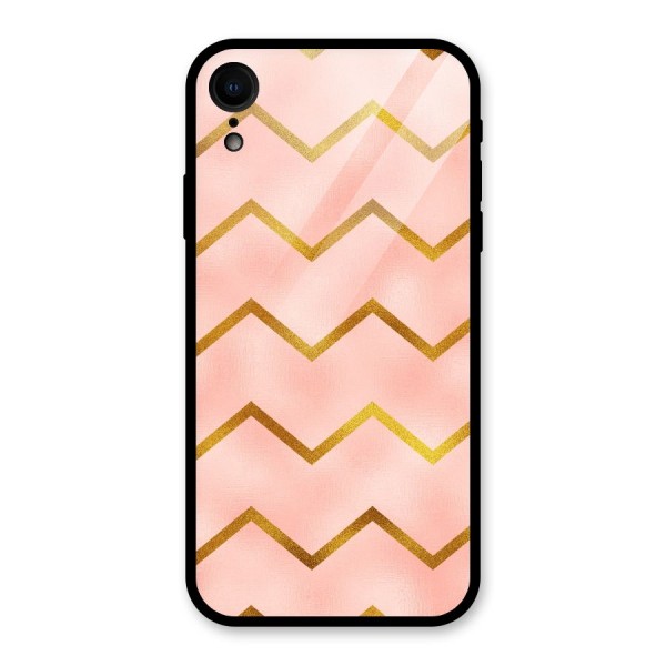 Gold Pink Pattern Glass Back Case for XR