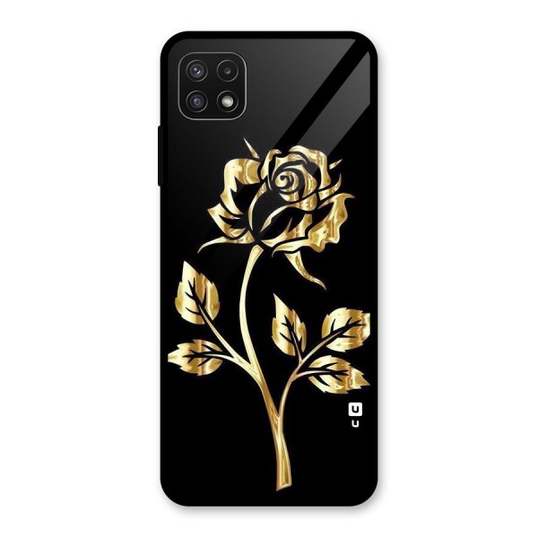 Gold Rose Glass Back Case for Galaxy A22 5G
