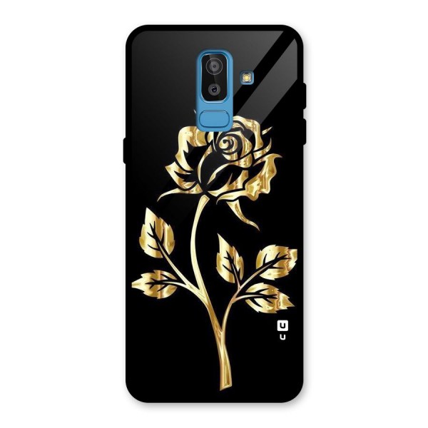 Gold Rose Glass Back Case for Galaxy J8