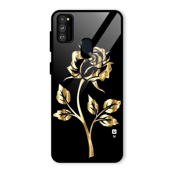 Gold Rose Glass Back Case for Galaxy M21