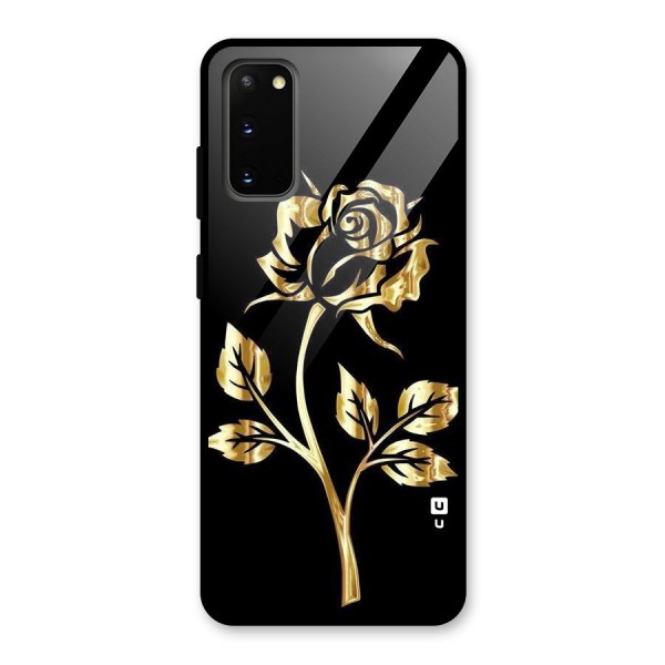 Gold Rose Glass Back Case for Galaxy S20