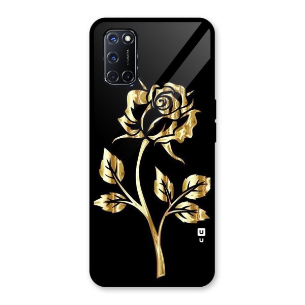 Gold Rose Glass Back Case for Oppo A52