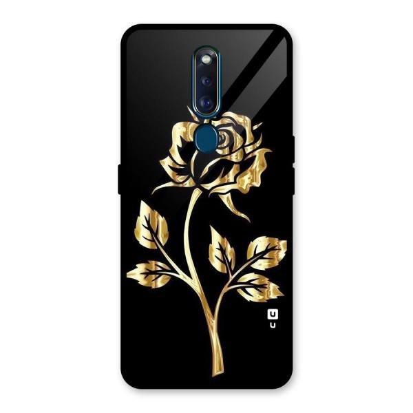 Gold Rose Glass Back Case for Oppo F11 Pro