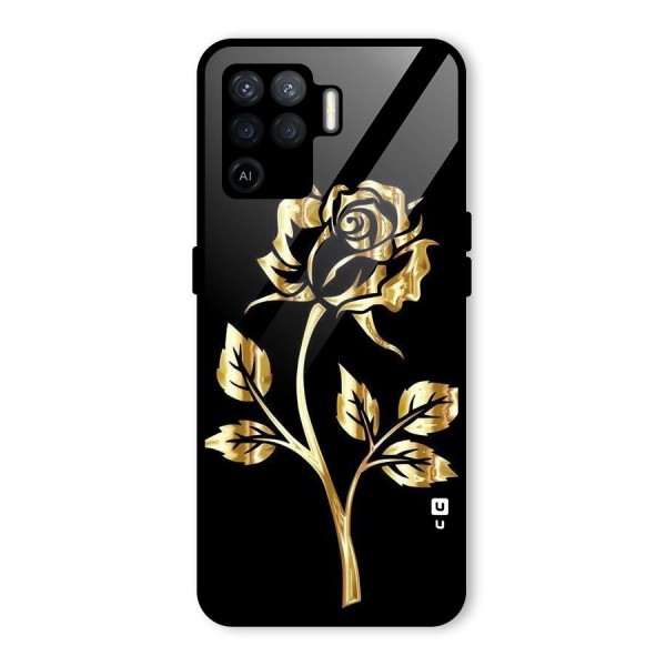 Gold Rose Glass Back Case for Oppo F19 Pro