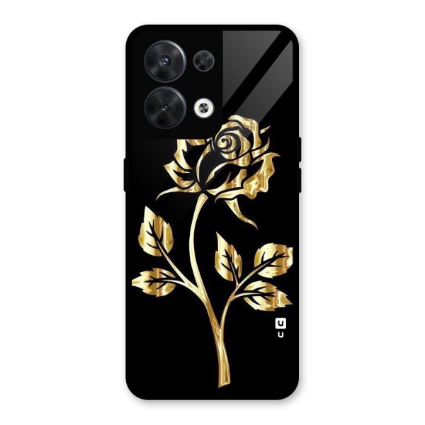 Gold Rose Glass Back Case for Oppo Reno8 5G