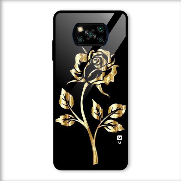 Gold Rose Glass Back Case for Poco X3