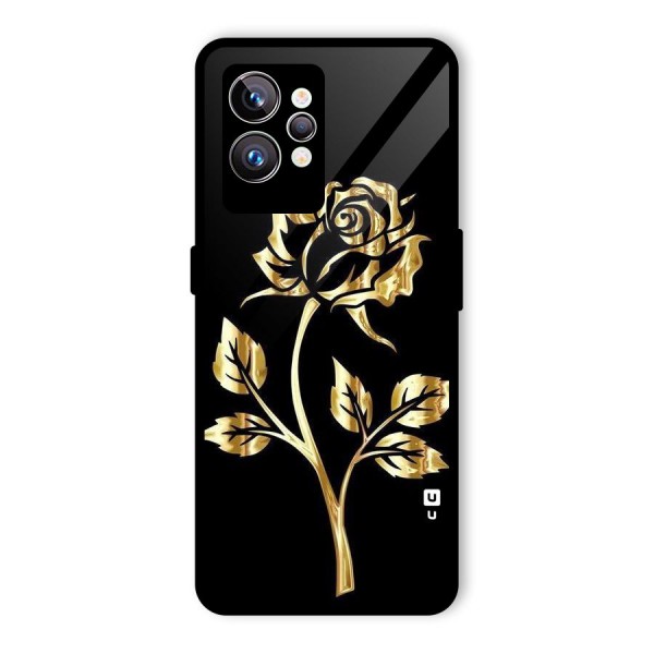 Gold Rose Glass Back Case for Realme GT2 Pro