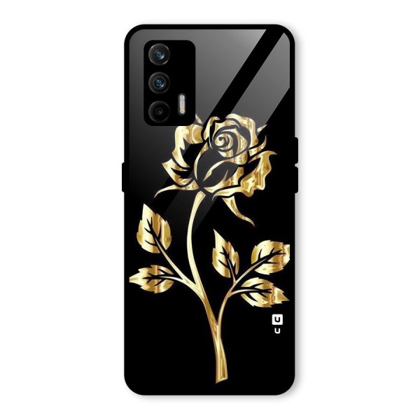 Gold Rose Glass Back Case for Realme X7 Max