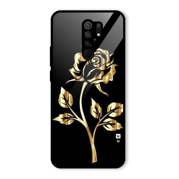 Gold Rose Glass Back Case for Redmi 9 Prime