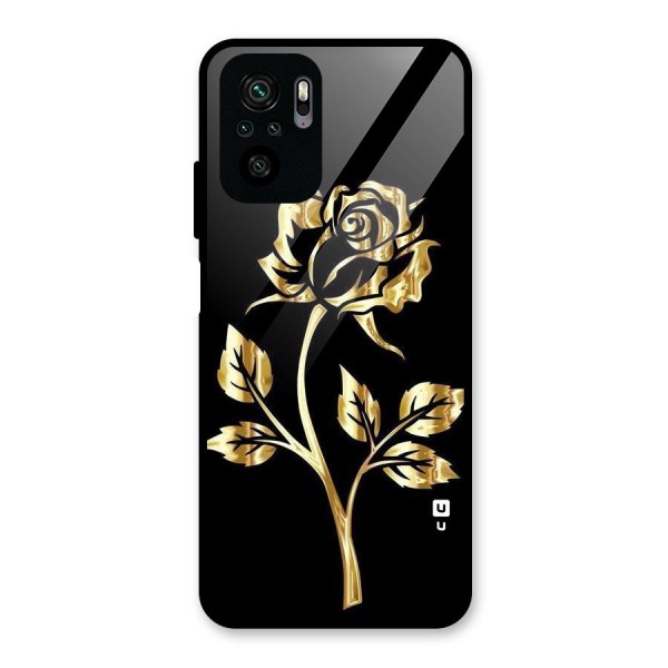 Gold Rose Glass Back Case for Redmi Note 10