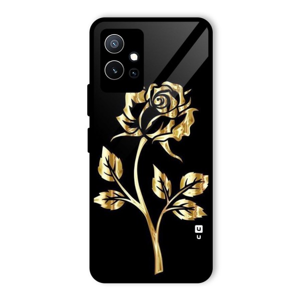 Gold Rose Glass Back Case for Vivo T1 5G