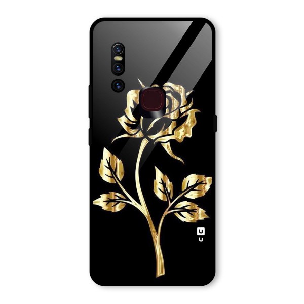 Gold Rose Glass Back Case for Vivo V15