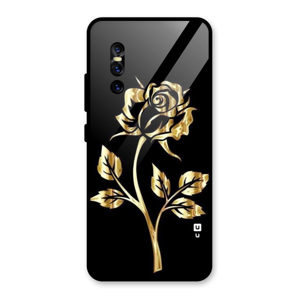 Gold Rose Glass Back Case for Vivo V15 Pro