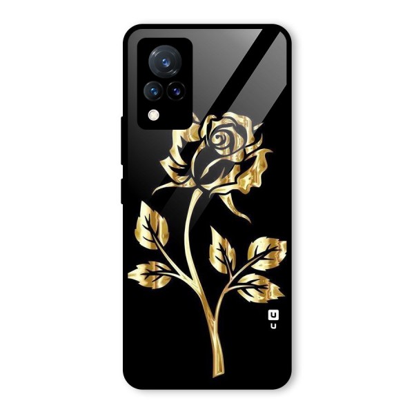 Gold Rose Glass Back Case for Vivo V21 5G