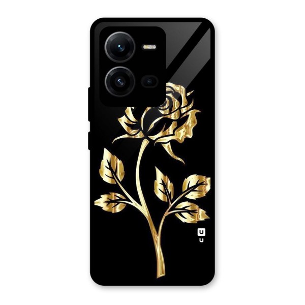 Gold Rose Glass Back Case for Vivo V25