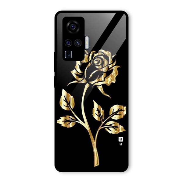 Gold Rose Glass Back Case for Vivo X50 Pro