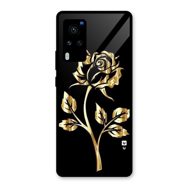 Gold Rose Glass Back Case for Vivo X60 Pro