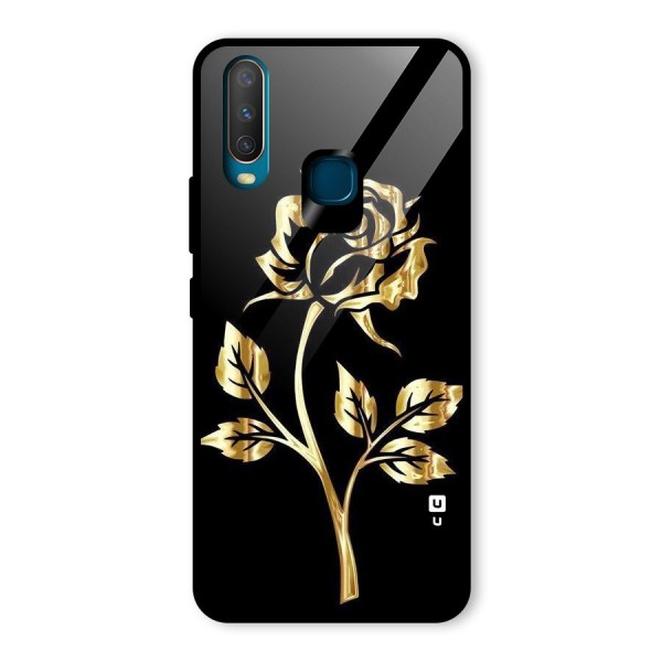 Gold Rose Glass Back Case for Vivo Y17