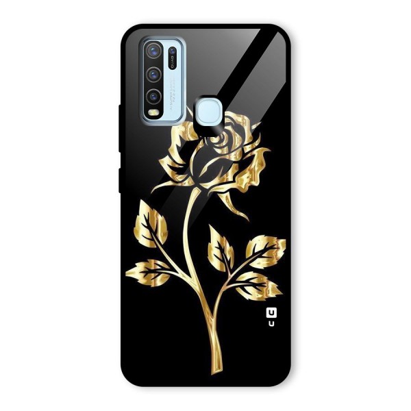 Gold Rose Glass Back Case for Vivo Y50