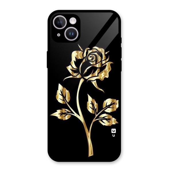 Gold Rose Glass Back Case for iPhone 14 Plus