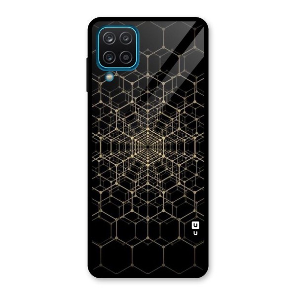 Gold Web Glass Back Case for Galaxy A12