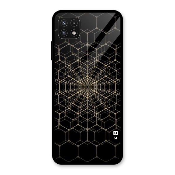 Gold Web Glass Back Case for Galaxy A22 5G