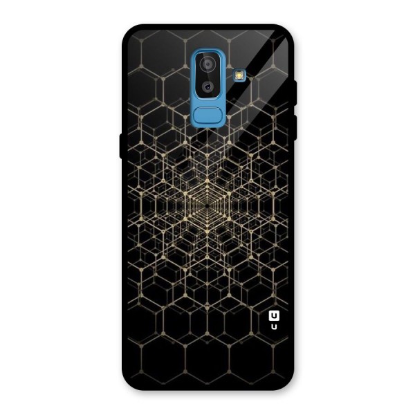 Gold Web Glass Back Case for Galaxy J8