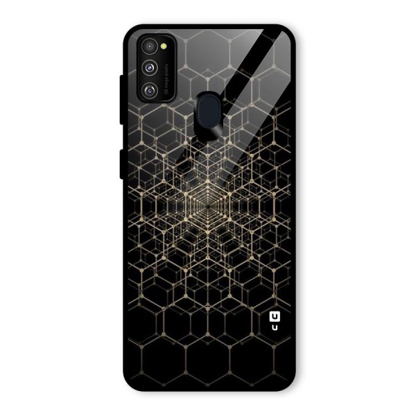 Gold Web Glass Back Case for Galaxy M21