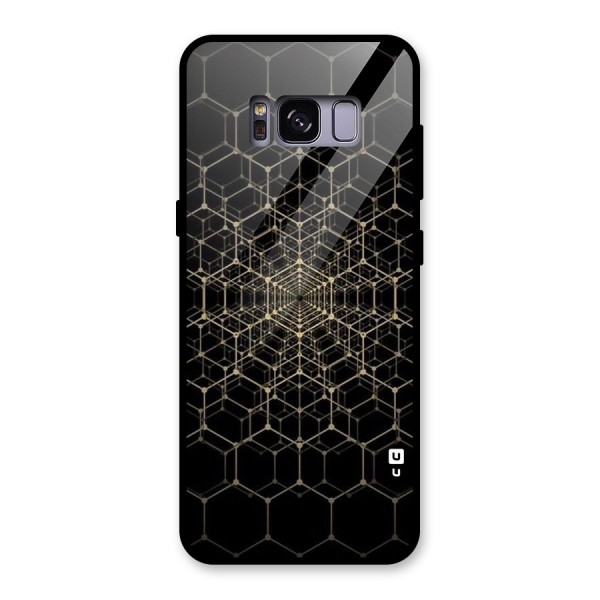 Gold Web Glass Back Case for Galaxy S8