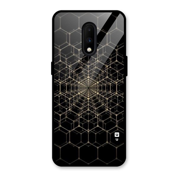 Gold Web Glass Back Case for OnePlus 7