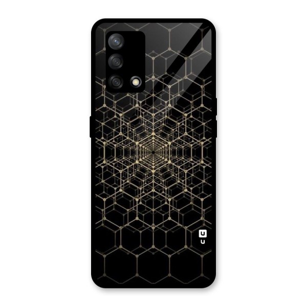 Gold Web Glass Back Case for Oppo F19s