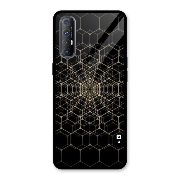 Gold Web Glass Back Case for Oppo Reno3 Pro