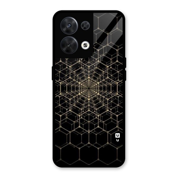 Gold Web Glass Back Case for Oppo Reno8 5G