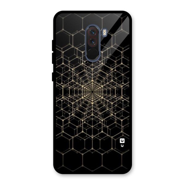 Gold Web Glass Back Case for Poco F1