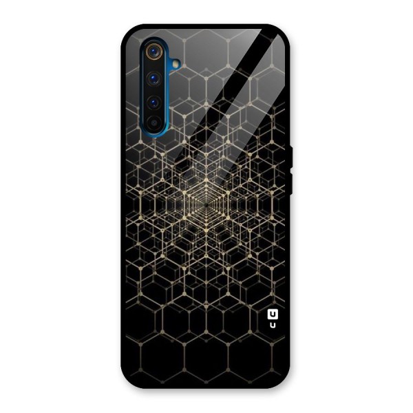 Gold Web Glass Back Case for Realme 6 Pro