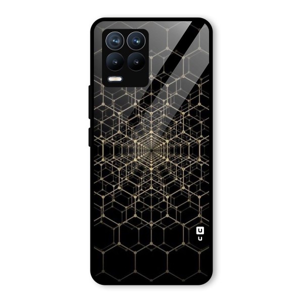 Gold Web Glass Back Case for Realme 8 Pro