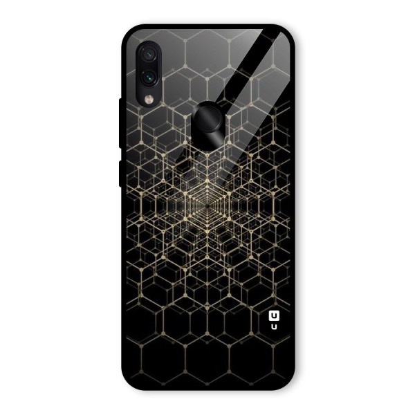 Gold Web Glass Back Case for Redmi Note 7