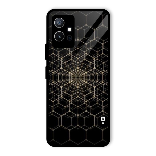 Gold Web Glass Back Case for Vivo T1 5G