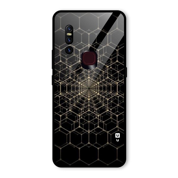 Gold Web Glass Back Case for Vivo V15