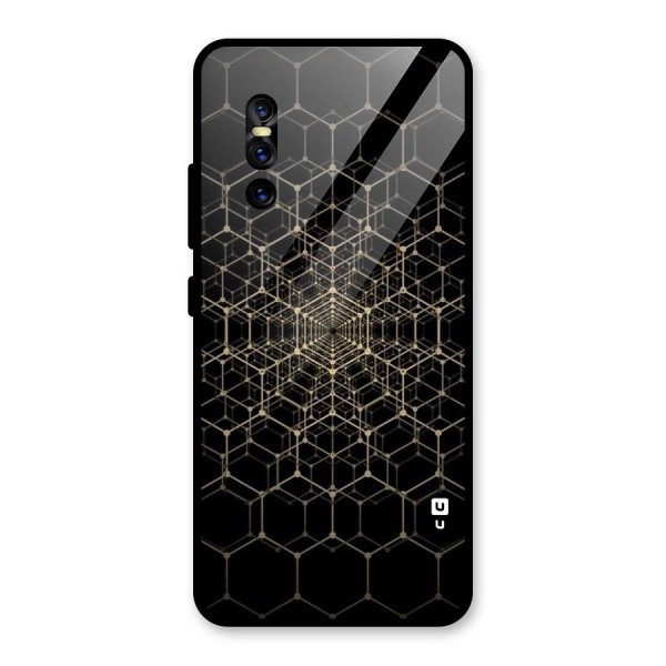 Gold Web Glass Back Case for Vivo V15 Pro