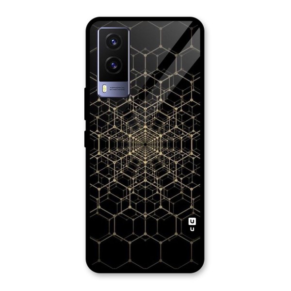 Gold Web Glass Back Case for Vivo V21e 5G