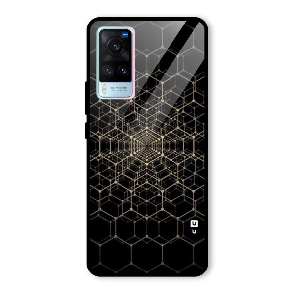 Gold Web Glass Back Case for Vivo X60