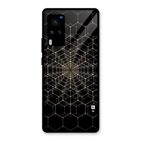 Gold Web Glass Back Case for Vivo X60 Pro