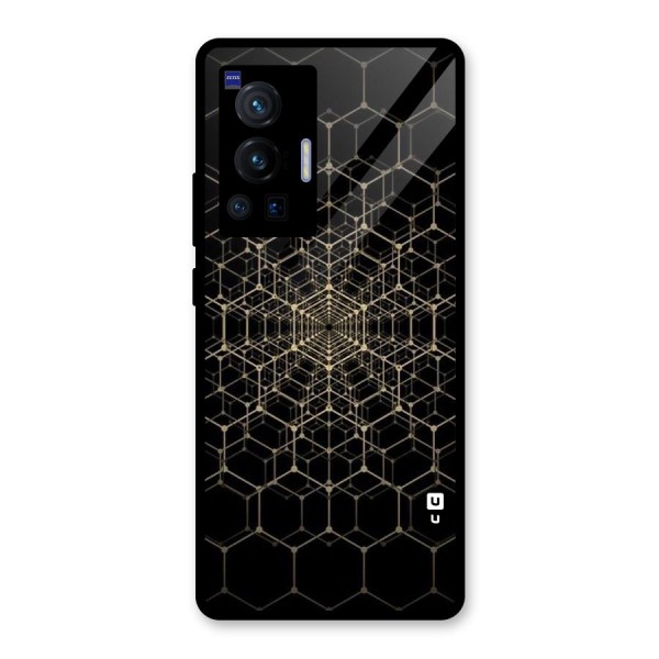 Gold Web Glass Back Case for Vivo X70 Pro