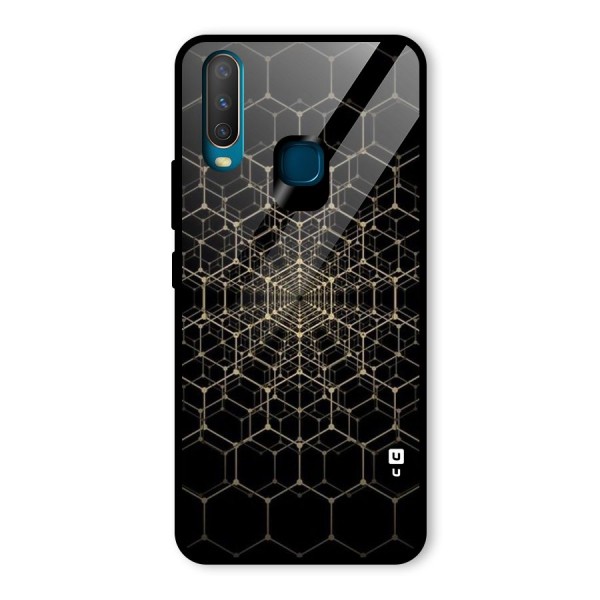 Gold Web Glass Back Case for Vivo Y12