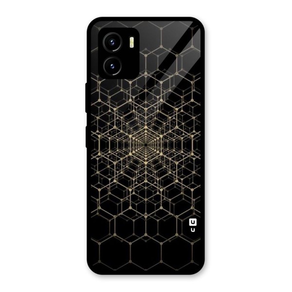 Gold Web Glass Back Case for Vivo Y15s